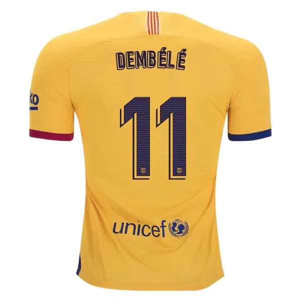 Camiseta Barcelona NO.11 O.Dembele Replica Segunda Ropa 2019/20 Amarillo